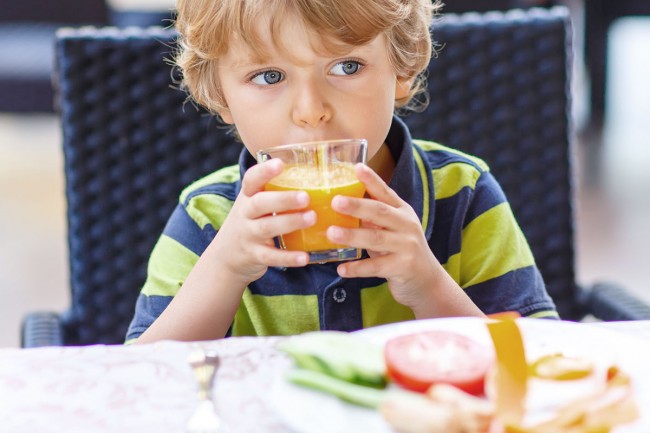 Delicious orange juice from the breakfast buffet
