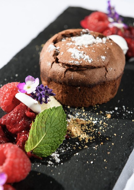 Halbflüssiger Schokoladenkuchen