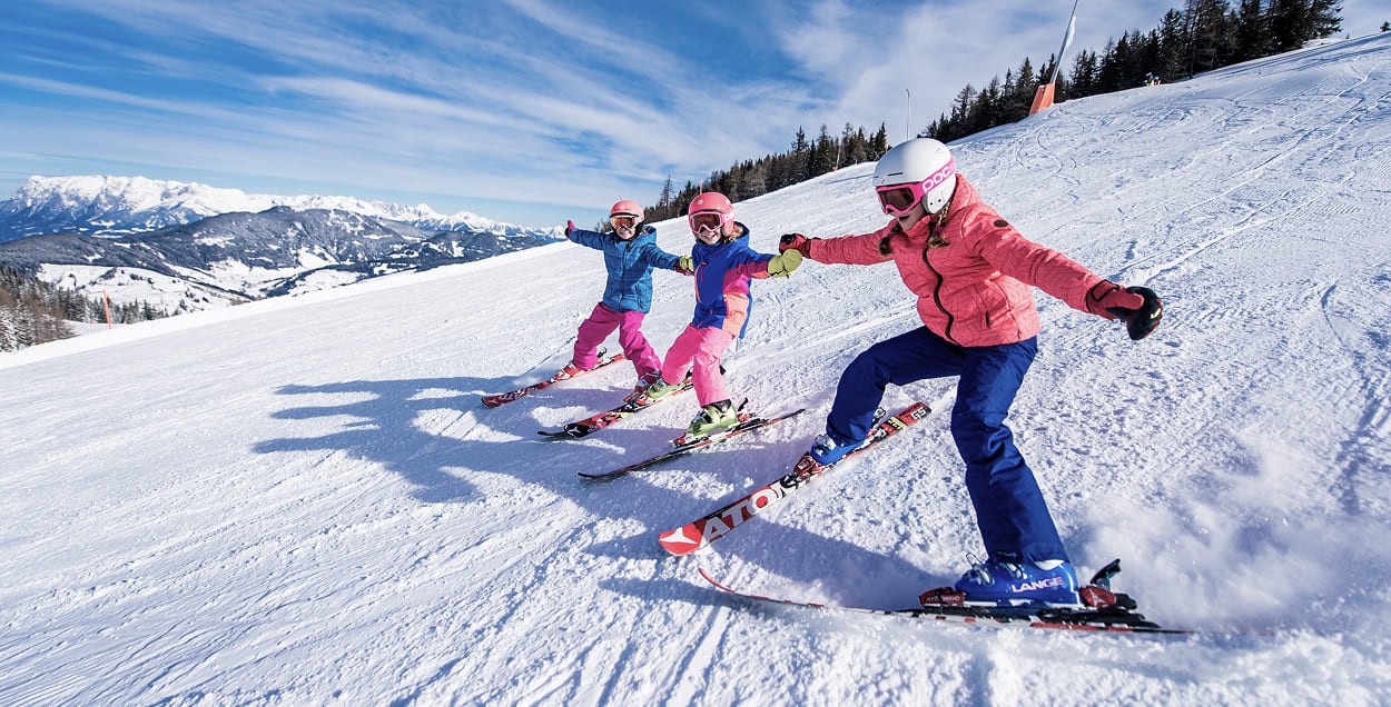 Kinder haben Spaß beim Skifahren © TVB Großarltal